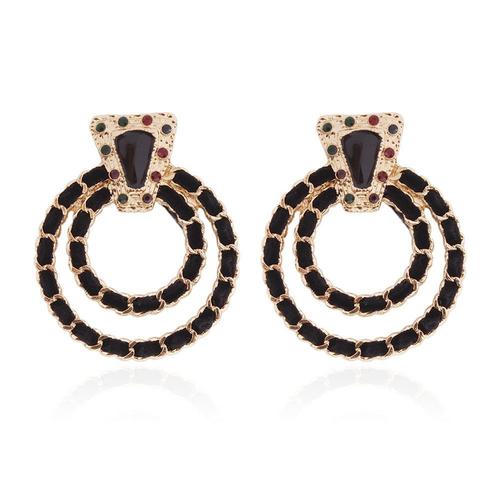boucles d'oreille strass noir boucles d'oreille strass noir