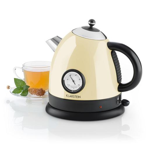 Klarstein Cancan Bouilloire électrique 1,6L 1800-2150W Base 360° Look rétro Rouge