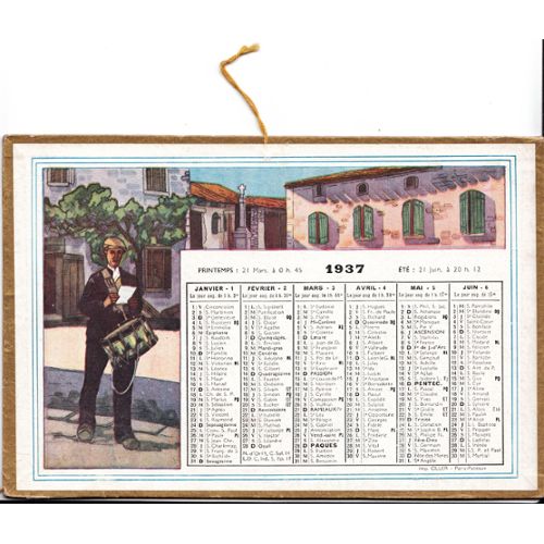Achat calendrier 1937 pas cher ou d'occasion | Rakuten