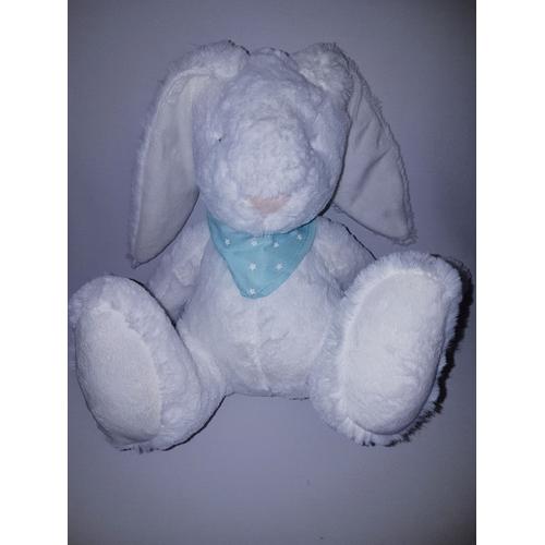 cadeau Doudou plat lapin écru nez marron Sergent Major
