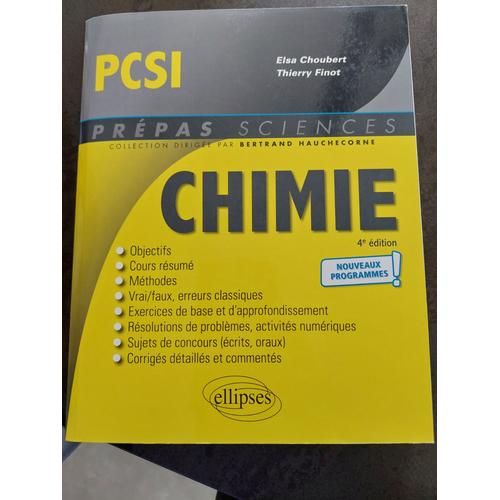 Pcsi Chimie Ellipse Pas Cher Ou Doccasion Sur Rakuten - 