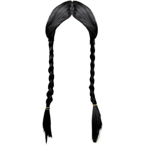 perruque longue noire pas cher