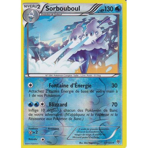 Sorbouboul Reverse 130pv 29//116 Glaciation Plasma Carte Pokemon Rare neuve fr