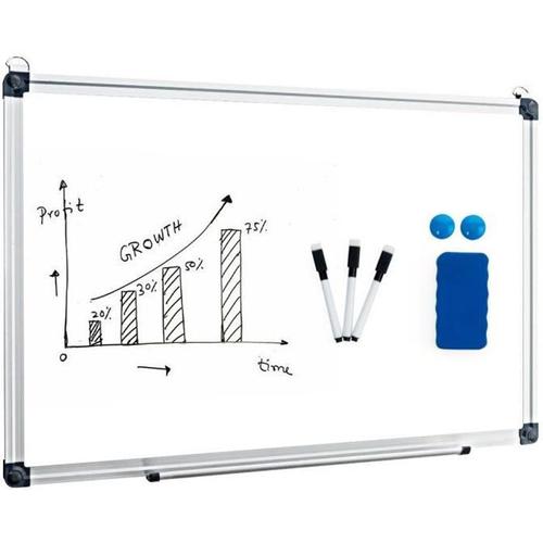 90 x 60 cm /& Tableau daffichage en li/ège avec cadre en aluminium 90/ x/ 60/ cm Basics Tableau blanc magn/étique avec cadre en aluminium et porte-marqueurs Effa/çable /à sec