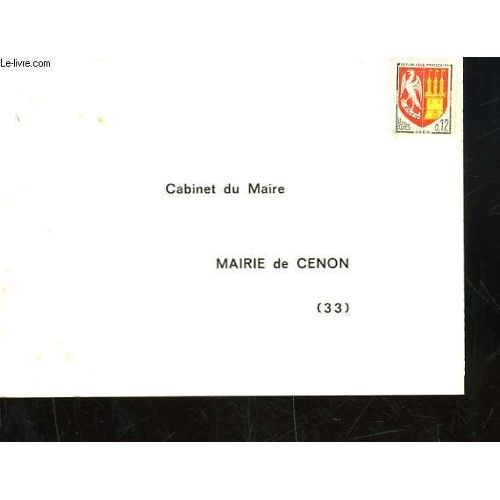 1 Carte D'invitation Vierge de la Mairie de Cenon | Rakuten
