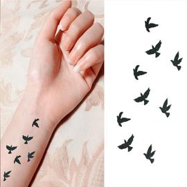 1 Paquet Tatouage Temporaire Peau Tatto Autocollant Sticker De Tatouage Poignet Motif Oiseaux