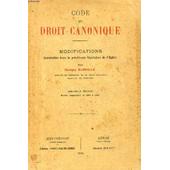 Code Du Droit Canonique Modifications Introduites Dans La Precedente Legislation De Leglise De Bareille Georges Format Broché Livre - 