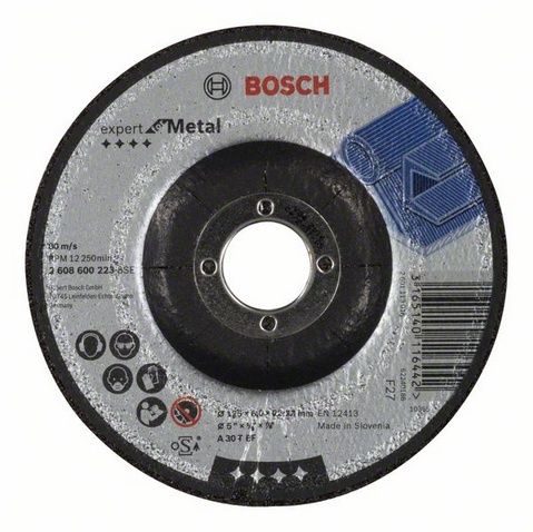 Meule EXPERT à ébarder BOSCH à moyeu déporté Spécial Métaux 125X6.0 MM 2608600223 - vue 2