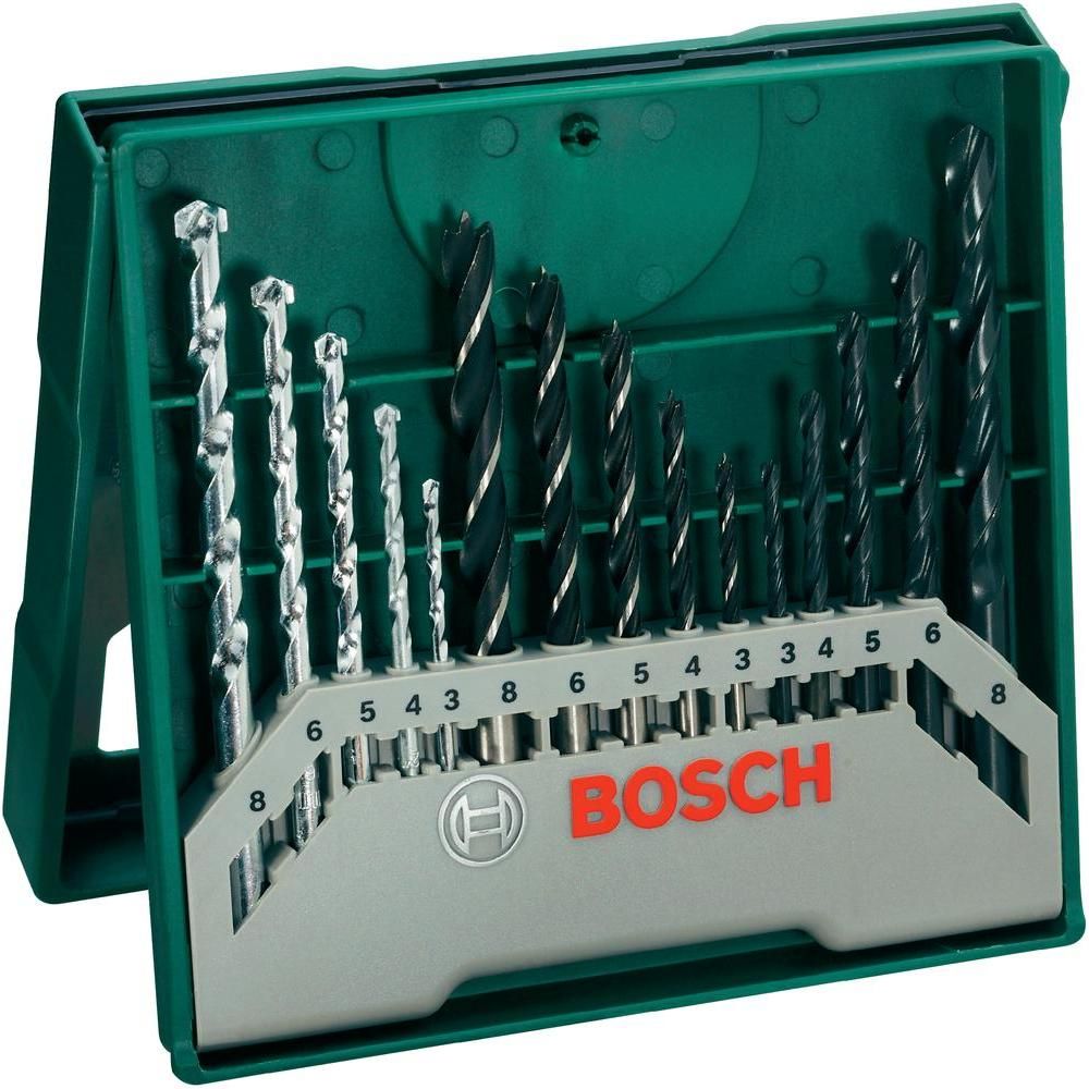 Set de 15 forets BOSCH Mini X Line pour perçage Acier