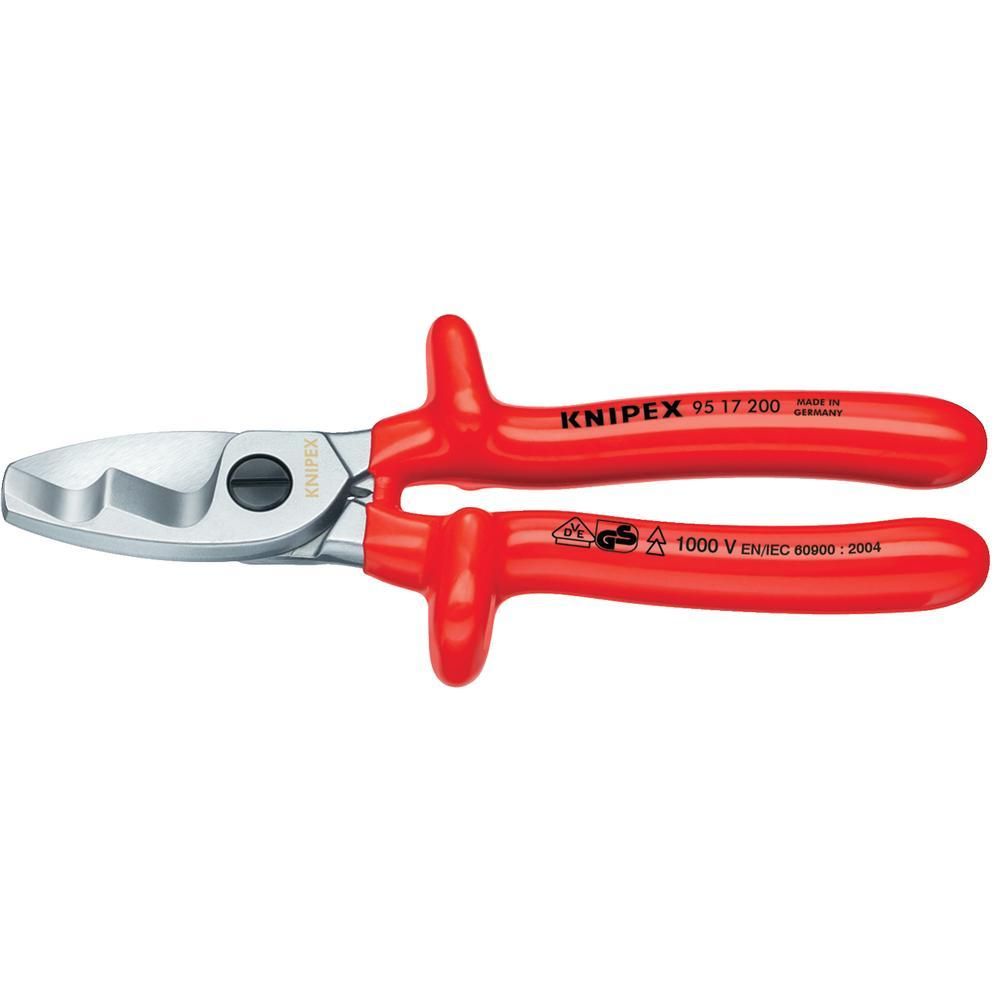 Knipex 95 16 200 Câble Ciseaux Avec Double Coupe chromé VDE 200 mm