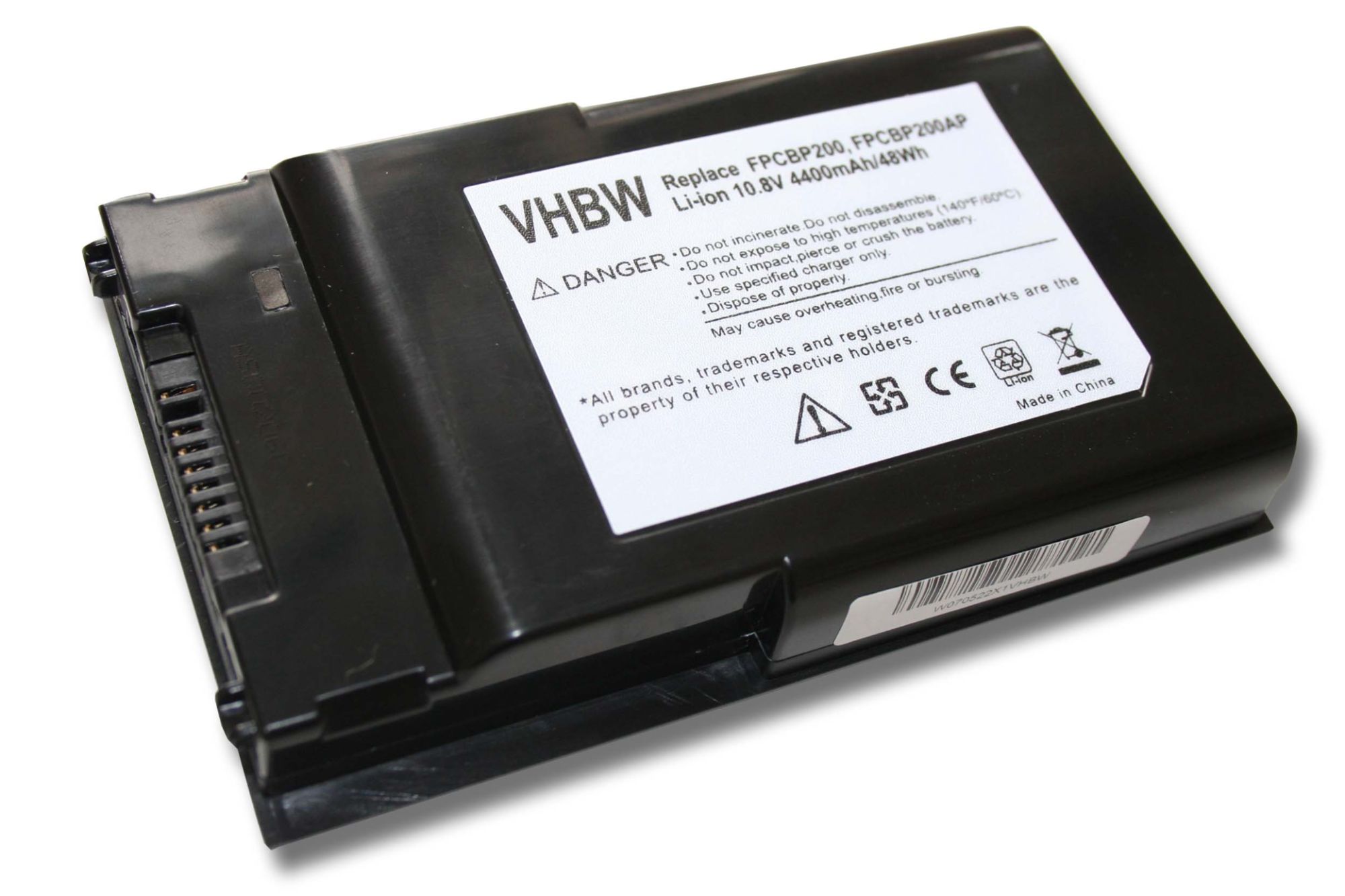 Batterie LI-ION 4400mAh 10.8V noir compatible pour FUJITSU-SIEMENS Lifebook remplace FPCBP200, FPCBP200AP