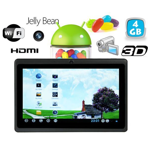 Tablette tactile Android 4.1 Jelly Bean 7 pouces HDMI 3D Noir