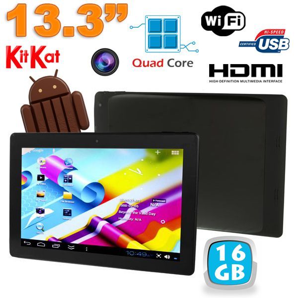 Tablette tactile 13 pouces Android 4.4 KitKat Wi Fi Bluetooth