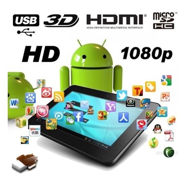 Tablette Tactile 7 Pouces Full HD 1080P 3D Écran Capacitif Android 40Go Avi Jpeg YONIS
