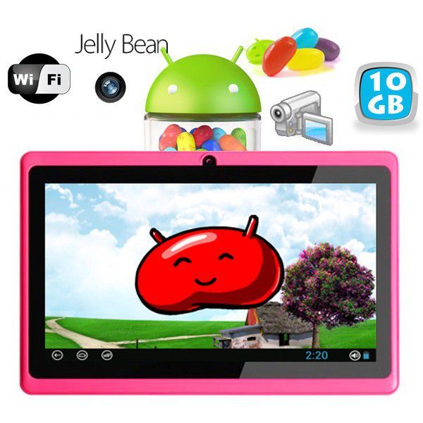 Tablette Tactile 16Go 7 Pouces 2 Caméras Android Google Play Otg Rose Micro Sd YONIS