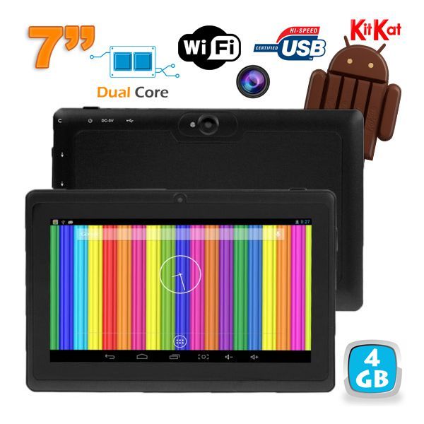 Tablette tactile Android 4.4 KitKat 7 pouces Dual Core 4Go Noir