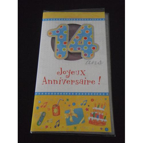 Carte Anniversaire Enfant 14 Ans Fournitures Papeterie Rakuten