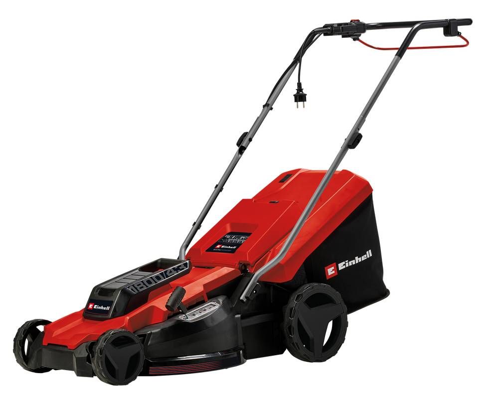 Einhell Tondeuse à gazon électrique GC EM 180043 1 largeur de coupe 43 cm hauteur de coupe réglable à 6 niveaux bac collecteur