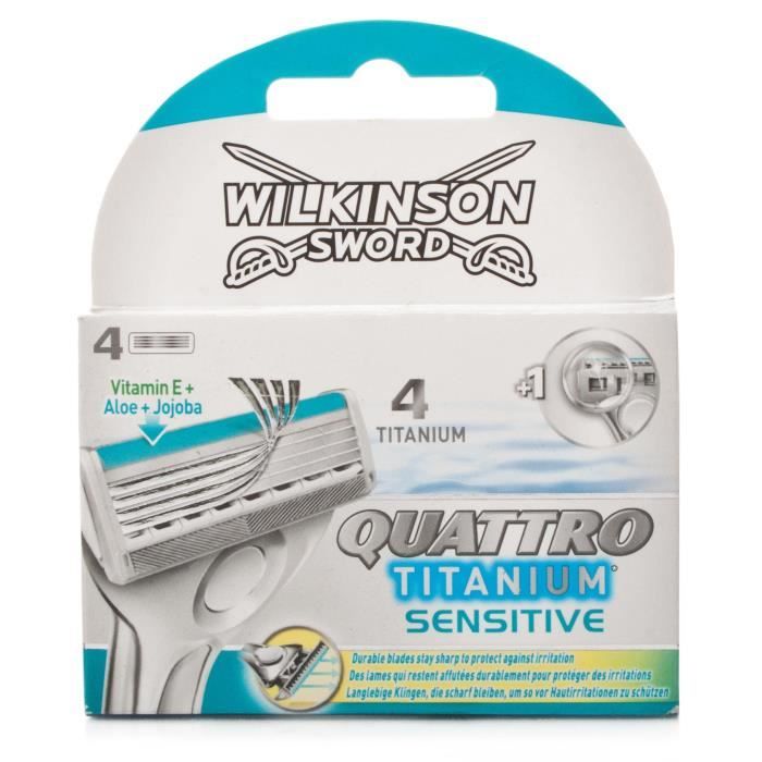 Lames De Rasoir Pour Homme Quattro Sensitive Wilkinson Le Pack De 4 Lames - vue 2