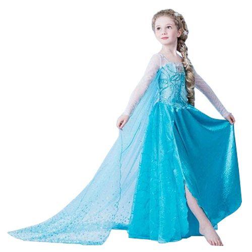 Robe Elsa Deguisement Costume Fille De 2 A 10 Ans Look Mignon Princesse Reine Des Neige Pour Fete Anniversaire Rakuten