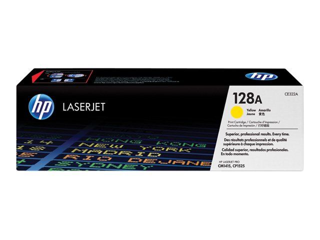 HP 128A - Jaune - original - LaserJet - cartouche de toner ( CE322A ) - pour Color LaserJet Pro CM1415fn, CM1415fnw, CP1525n, CP1525nw