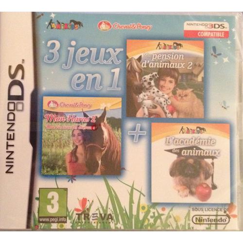 3 Jeux En 1 : Mon Haras 2 / Ma Pension D'Animaux 2 / L'Academie Des Animaux Nintendo Ds