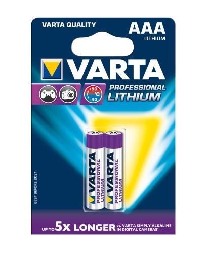 VARTA Lot de 6 Blisters de 2 Piles Lithium Professional Lithium Micro AAA LR03 1 5V