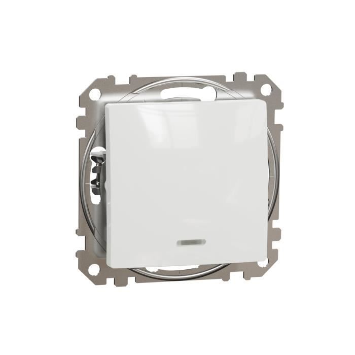 Interrupteur unipolaire avec voyant lumineux blanc IP20 SDD111101N Sedna Design Schneider