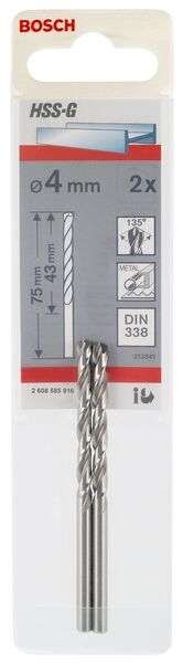 Bosch Forets à métaux HSS G Standard Ø1 5mm x2 - vue 2