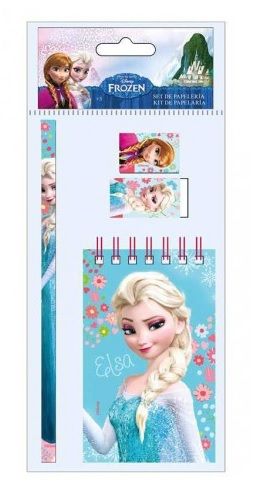 Set De Papeterie La Reine Des Neiges 4 Pièces Carnet Gomme Crayon Taille Crayons Disney Frozen