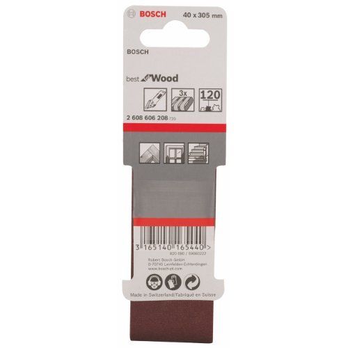 Bandes abrasives set de 3 pièces 40 x 305 mm 120