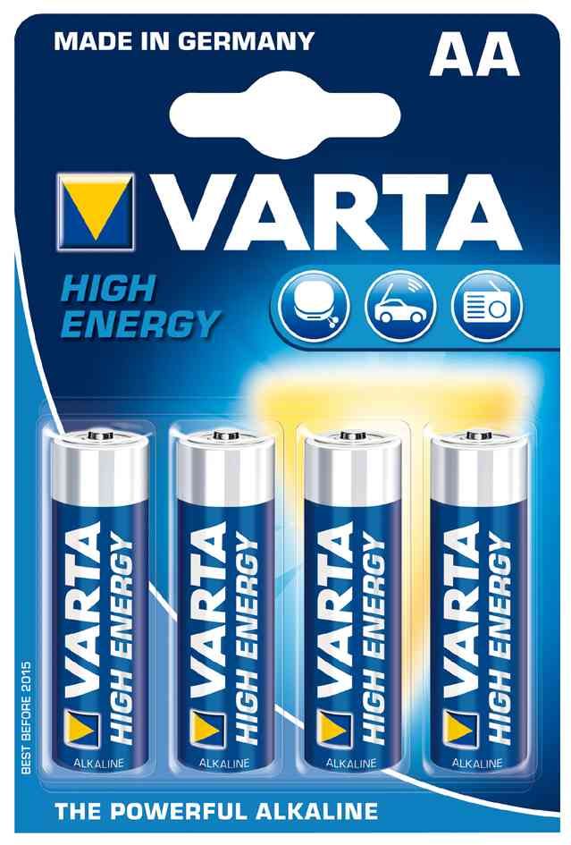 VARTA Lot de 3 blisters de 4 piles alcaline High Energy Mignon AALR6