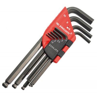 Jeu de 9 clés mâles longues têtes sphériques