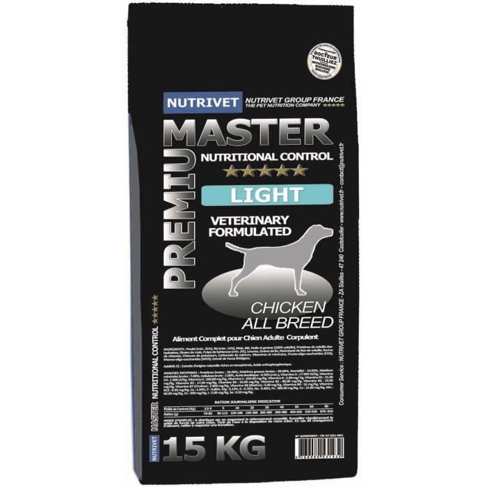 Master Premium Croquettes Chien Master Light 15 Kg