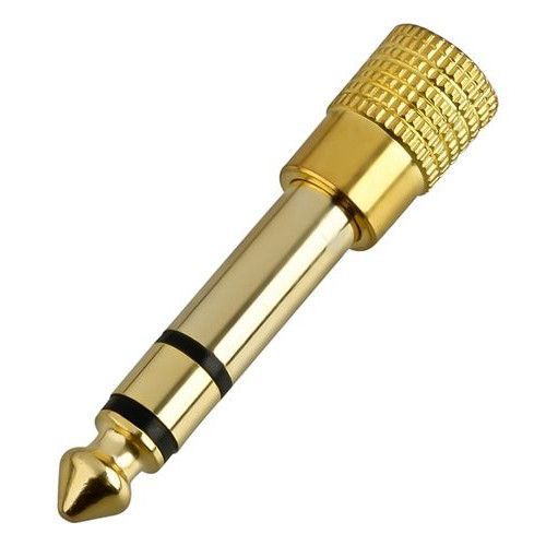 Prise Adaptateur Fiche JACK - 6.35mm vers 3.5mm - Audio Casque Stéréo