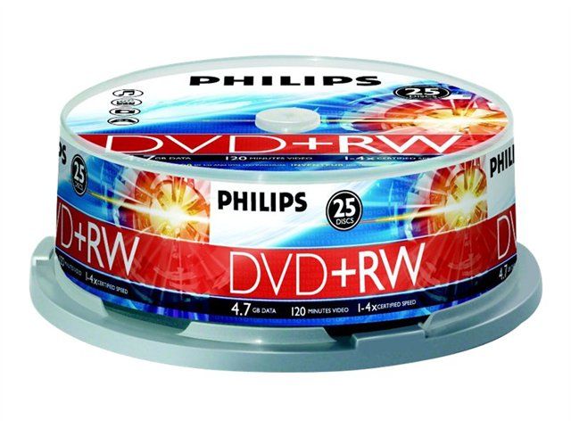 Philips DW4S4B25F 25 x DVD+RW 4.7 Go 120 minutes 1x 4x spindle