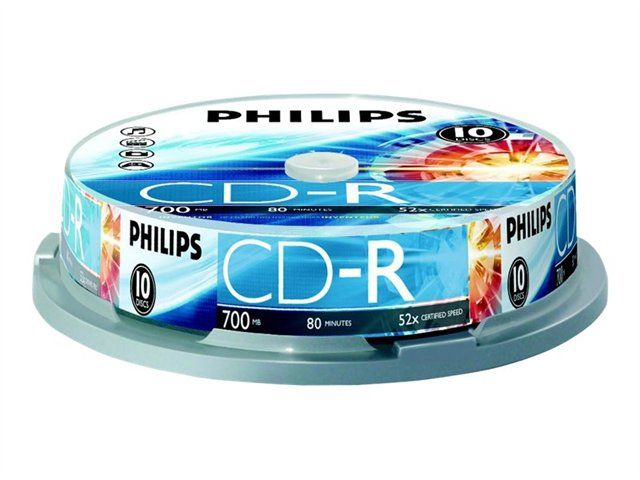 Philips CR7D5NB10 10 x CD R 700 Mo 80 min 52x spindle