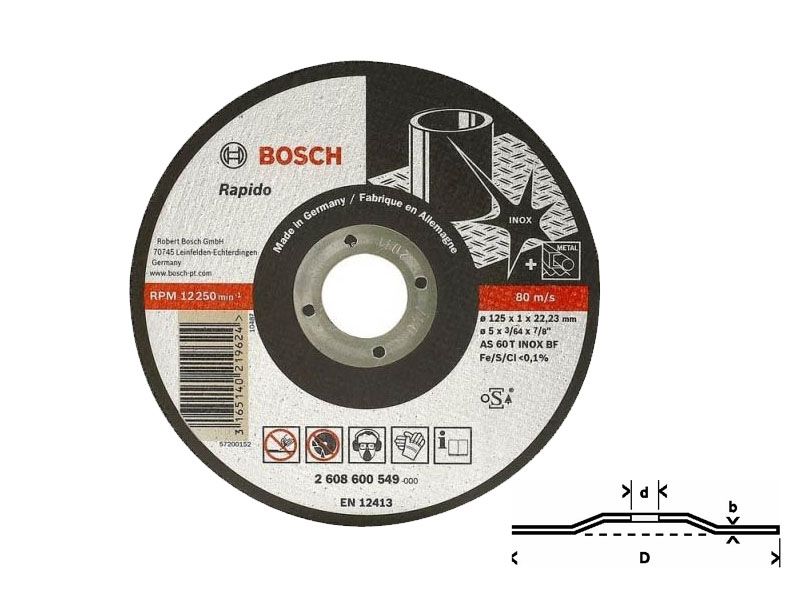 1 disque à tronçonner inox à moyeu déporté Ø230mm BOSCH 2608600711