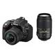 Nikon D5300 24.2 Mp Cmos Digital Slr Camera Double Zoom Lens Kit With 18-55Mm F/3.5-5.6G Ed Vr II + 55-300Mm F/4.5-5.6G Ed Vr - International Version (No Warranty)