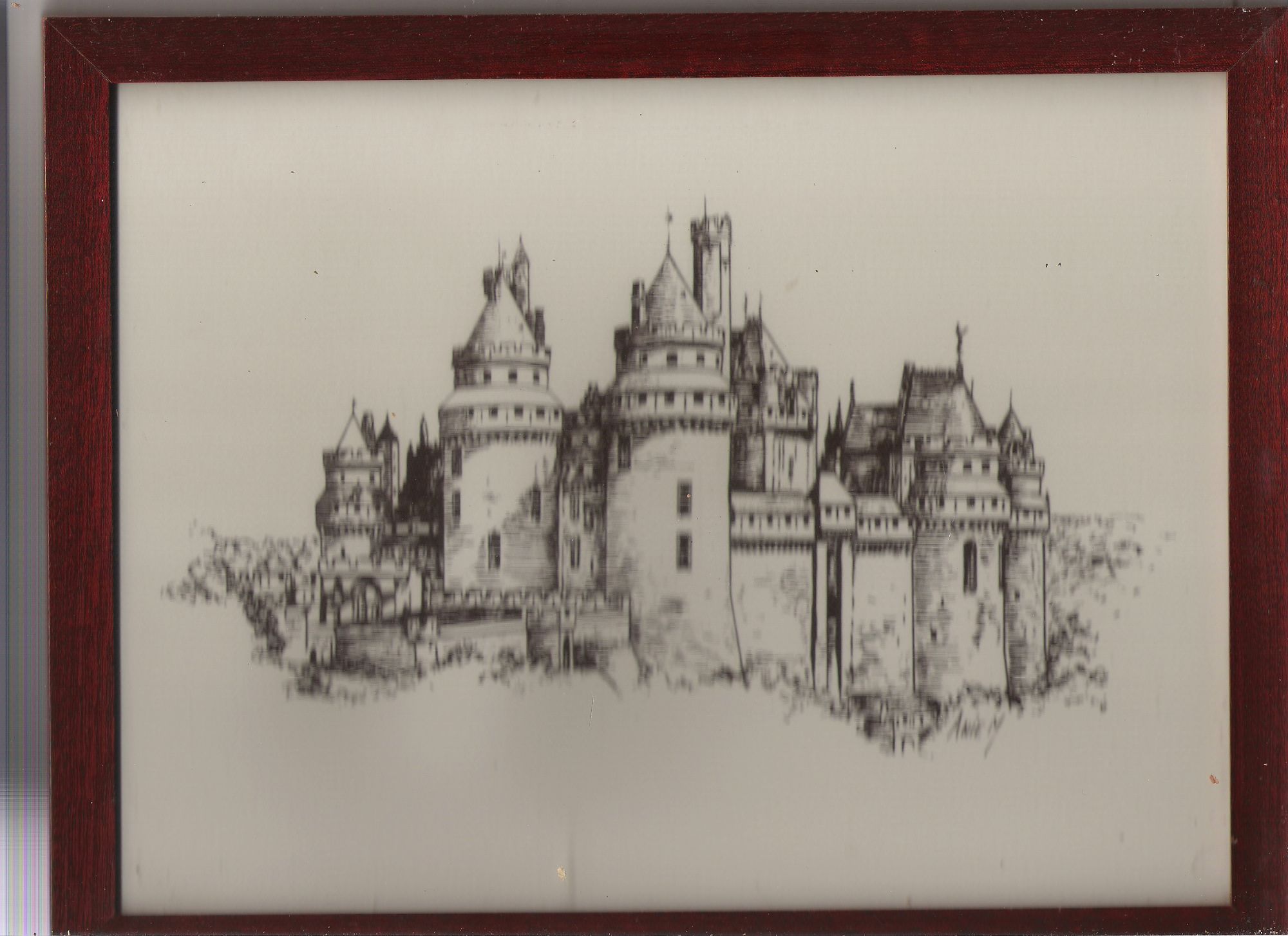 Piece Encadree Dessin Sepia Chateau De Pierrefonds Signe Annie M Rakuten