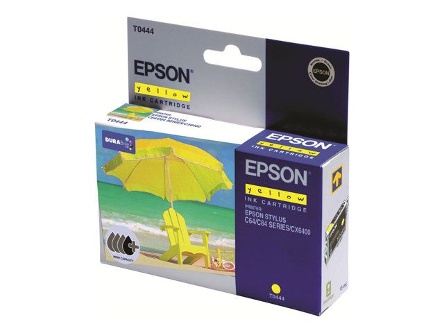 Epson T0444 Haute capacité jaune originale emballage coque avec alarme radioélectrique/ acoustique cartouche d'encre pour Stylus C64 C66 C84 C84N C84wifi C84WN C86 CX3600...