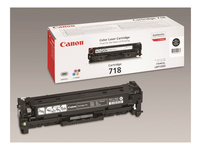 Canon 718 Black - Noir - originale - cartouche de toner - pour i-SENSYS LBP7210, LBP7680, MF728, MF729, MF8340, MF8360, MF8380, MF8540, MF8550, MF8580