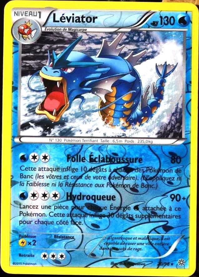 Carte Pokémon 20/98 Léviator 130 Pv - Reverse Xy07 - Origines Antiques Neuf Fr