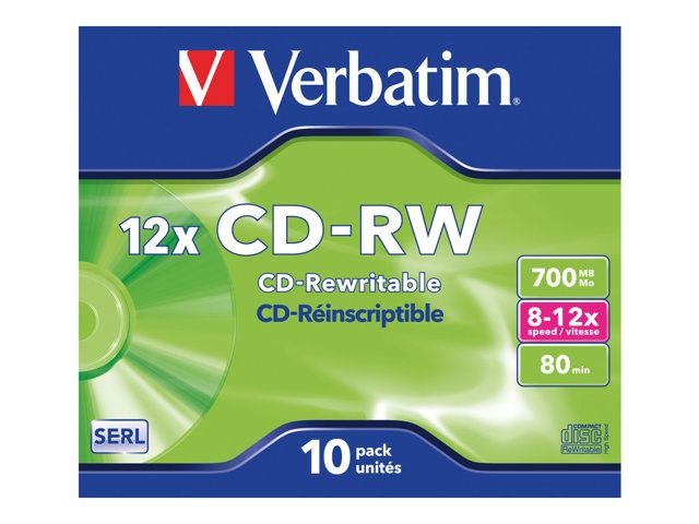 CD RW DataLifePlus 80 min x 10