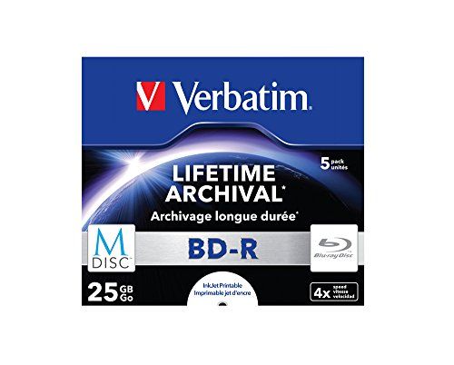 Verbatim Disc 5 x BD R 25 Go 4x surface imprimable par jet d'encre boîtier CD