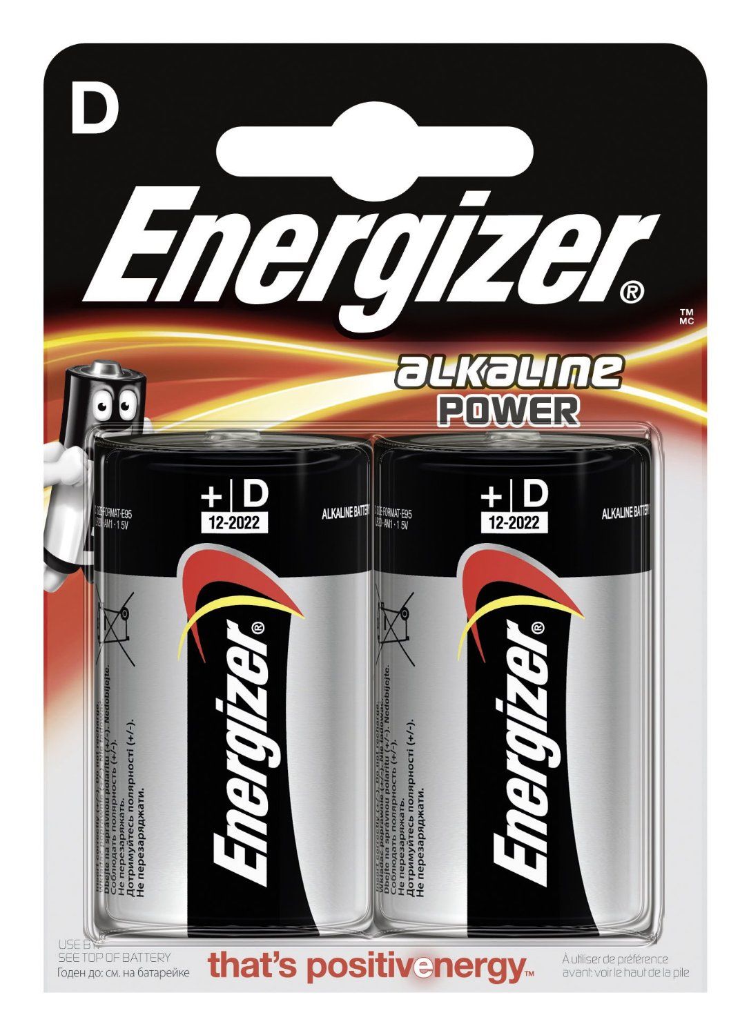 ENERGIZER Lot de 6 Blisters de 2 Piles Alcaline Power LR20 D