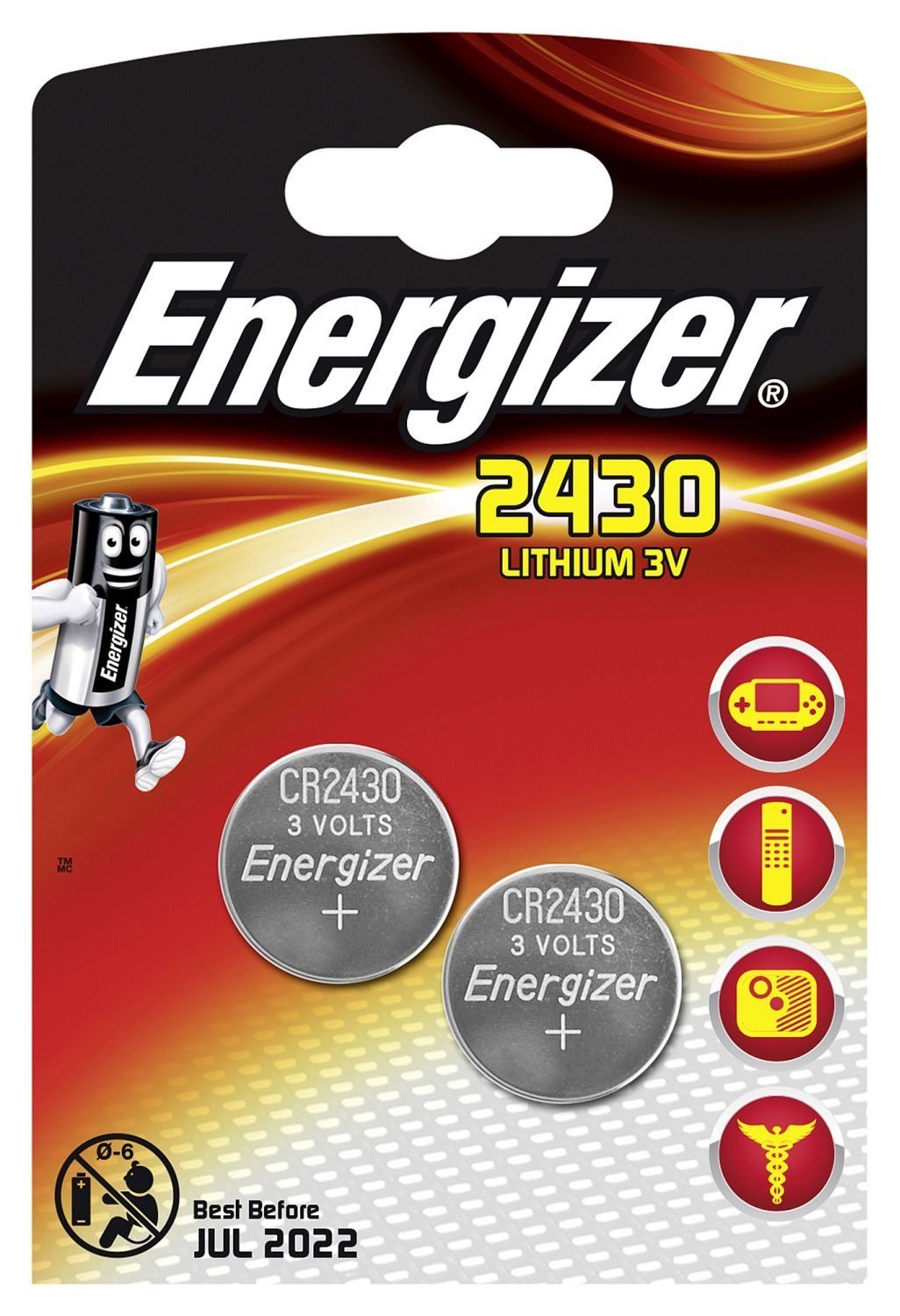 ENERGIZER Lot de 3 Blisters de 2 Pile Lithium CR 2430