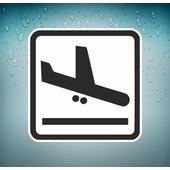Autocollant sticker macbook voiture avion aviation aeroport parachute danger