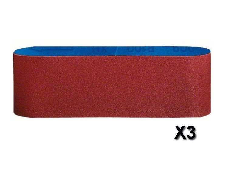 Lot de 3 Bandes abrasives Best for Wood 75x610mm Gr 60 80 100 BOSCH 2608606095