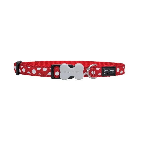 Meilleurs prix pour Red dingo - collier design pour chien - rouge pois blancs - m